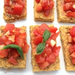 Recipe for gluten free Tomato Bruschetta made with rosemary chili cornbread