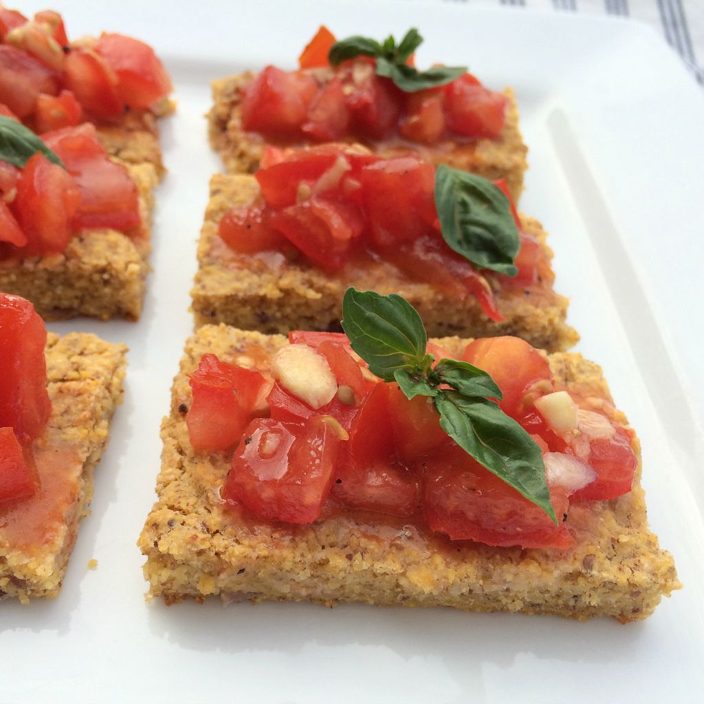 Tomato bruschetta makes great healthy gluten free snacks