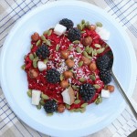 Beet oatmeal for a happy heart